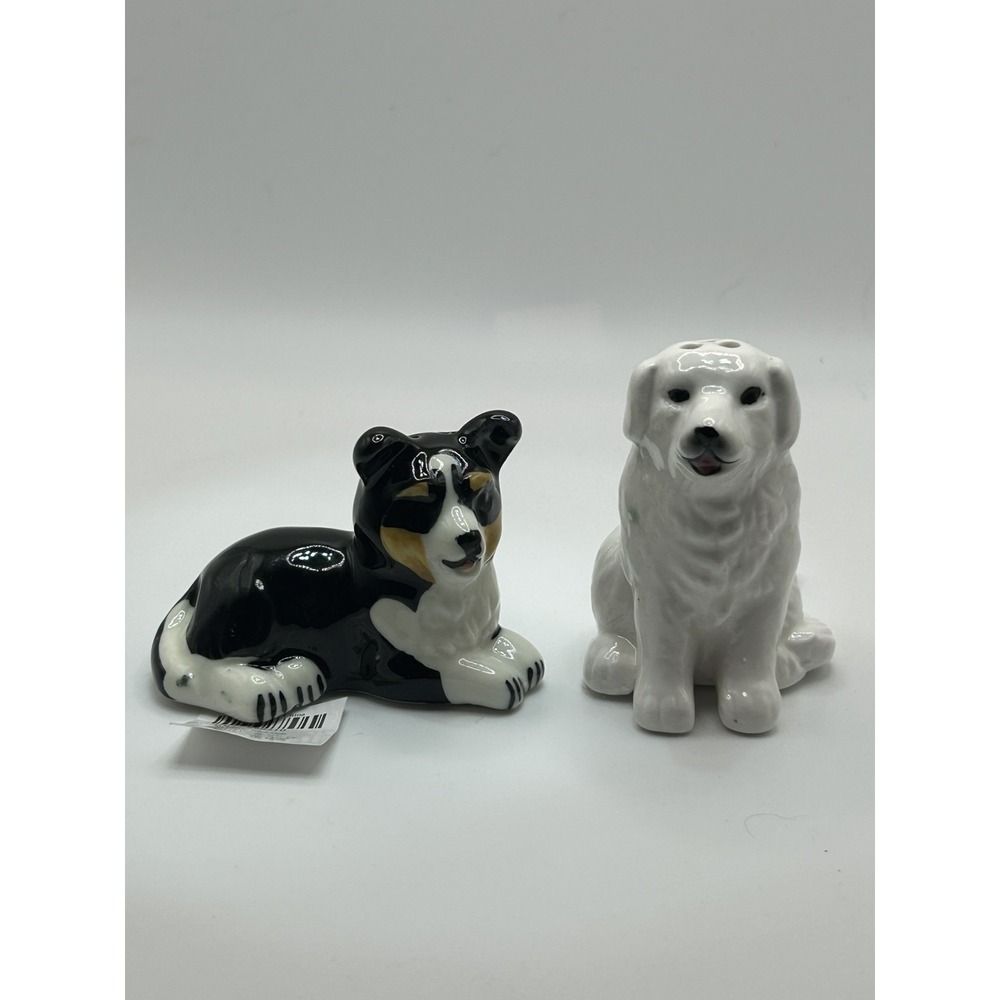 Cracker Barrel Border Collie & Great Pyrenees Salt And Pepper Shaker Herding